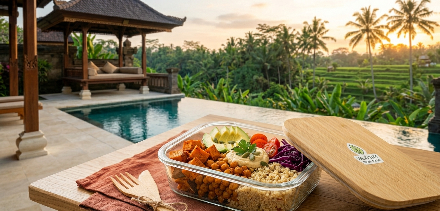Fresh healthy meal prep bowls in Bali